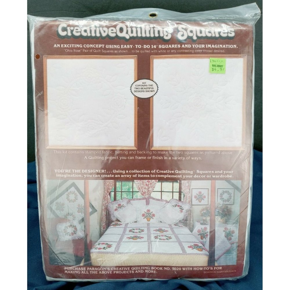 Creative Quilting Squares Vintage Ohio Rose Quilt Block Kit 1981 0880 Paragon